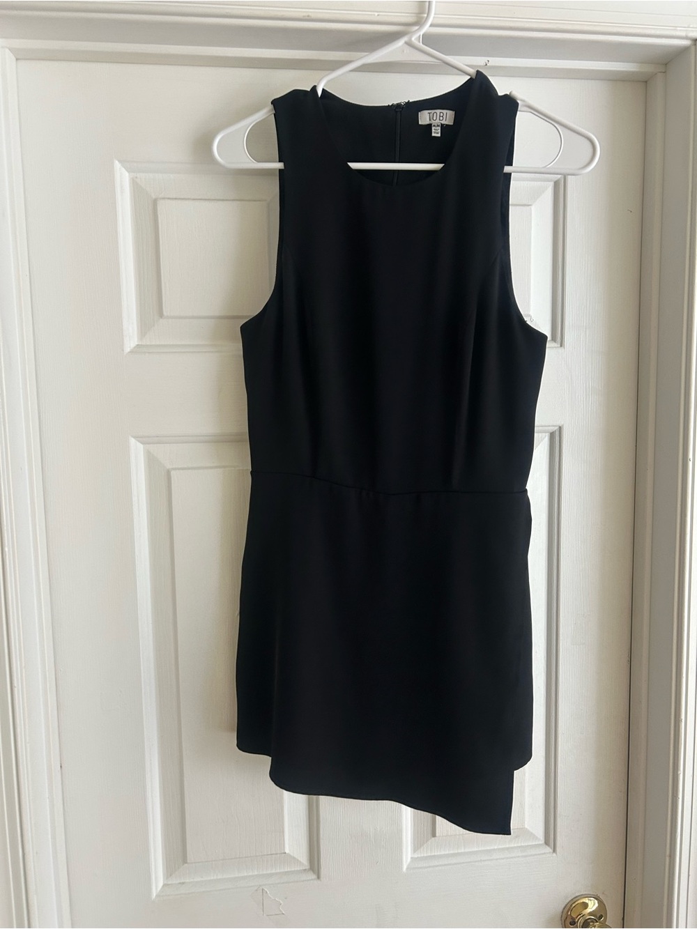 Tobi Black Asymmetrical Sleeveless Dress